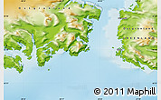 Physical Map of the area around 65° 38' 11" N, 38° 10' 29" W