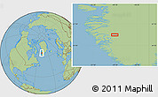 Savanna Style Location Map of the area around 65° 38' 11" N, 49° 13' 30" W