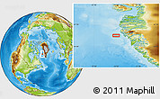 Physical Location Map of the area around 65° 38' 11" N, 54° 19' 30" W