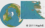 Satellite Location Map of the area around 65° 38' 11" N, 54° 19' 30" W