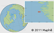 Savanna Style Location Map of the area around 65° 38' 11" N, 54° 19' 30" W