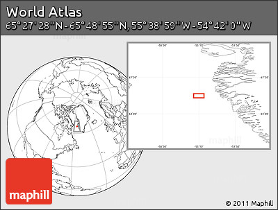 Blank Location Map of the Area around 65° 38' 11" N, 55° 10' 29" W