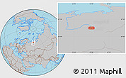 Gray Location Map of the area around 65° 38' 11" N, 57° 1' 29" E