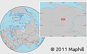Gray Location Map of the area around 65° 38' 11" N, 62° 58' 30" E