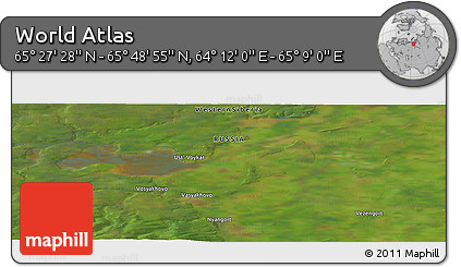 Satellite Panoramic Map of the Area around 65° 38' 11" N, 64° 40' 30" E