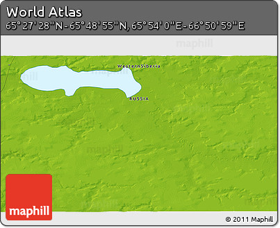 Physical 3D Map of the Area around 65° 38' 11" N, 66° 22' 30" E