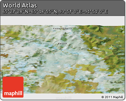 Satellite 3D Map of the Area around 65° 38' 11" N, 94° 25' 30" E