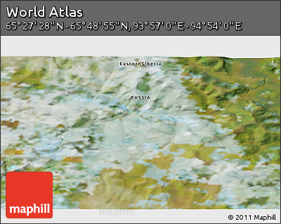 Satellite 3D Map of the Area around 65° 38' 11" N, 94° 25' 30" E