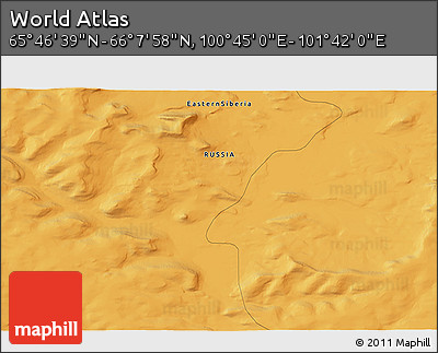 Political 3D Map of the Area around 65° 57' 19" N, 101° 13' 29" E