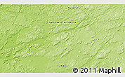 Physical 3D Map of the area around 65° 57' 19" N, 117° 13' 29" W