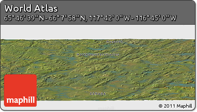 Satellite Panoramic Map of the Area around 65° 57' 19" N, 117° 13' 29" W