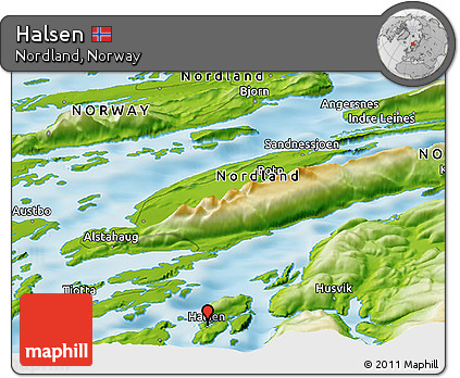 Physical Panoramic Map of Halsen