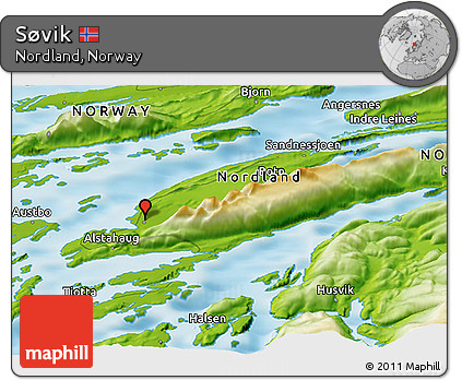 Physical Panoramic Map of Søvik