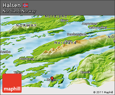 Physical Panoramic Map of Halsen