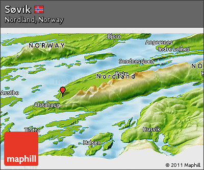 Physical Panoramic Map of Søvik