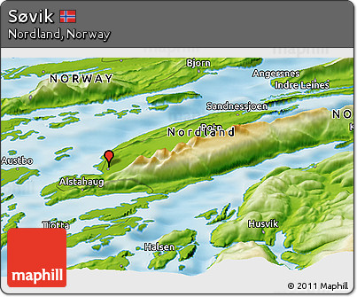 Physical Panoramic Map of Søvik