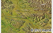 Satellite Map of the area around 65° 57' 19" N, 137° 46' 30" E