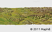 Satellite Panoramic Map of the area around 65° 57' 19" N, 137° 46' 30" E