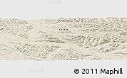 Shaded Relief Panoramic Map of the area around 65° 57' 19" N, 137° 46' 30" E