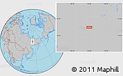 Gray Location Map of the area around 65° 57' 19" N, 142° 1' 30" E