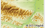 Physical Map of the area around 65° 57' 19" N, 142° 52' 30" E