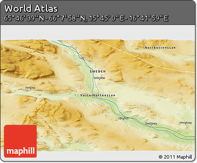 Physical 3D Map of the Area around 65° 57' 19" N, 16° 13' 30" E