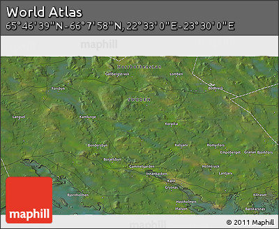 Satellite 3D Map of the Area around 65° 57' 19" N, 23° 1' 29" E