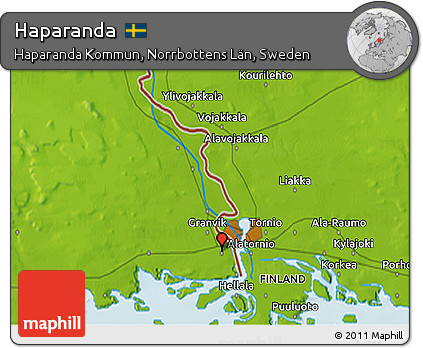 Physical 3D Map of Haparanda