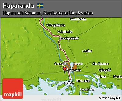 Physical 3D Map of Haparanda