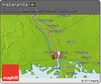 Physical 3D Map of Haparanda