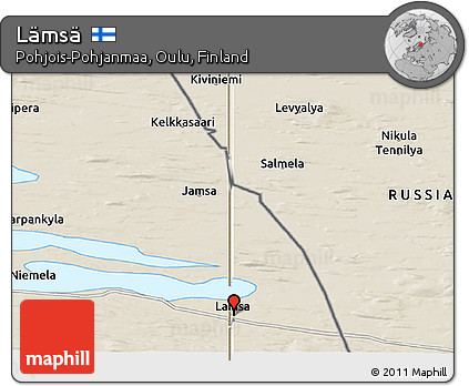 Shaded Relief Panoramic Map of Lämsä