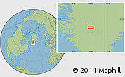 Savanna Style Location Map of the area around 65° 57' 19" N, 46° 40' 29" W
