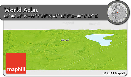 Physical Panoramic Map of the Area around 65° 57' 19" N, 47° 40' 29" E