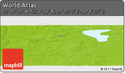 Physical Panoramic Map of the Area around 65° 57' 19" N, 47° 40' 29" E