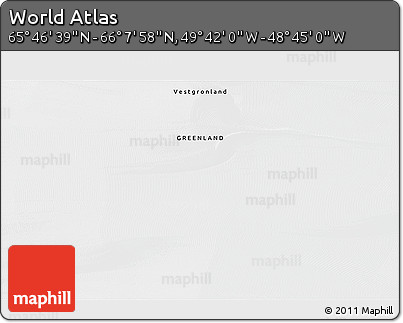 Satellite 3D Map of the Area around 65° 57' 19" N, 49° 13' 30" W