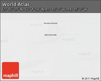 Satellite 3D Map of the Area around 65° 57' 19" N, 49° 13' 30" W