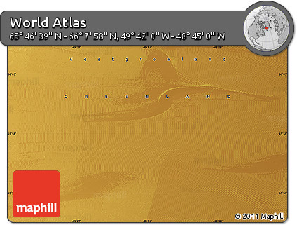 Physical Map of the Area around 65° 57' 19" N, 49° 13' 30" W