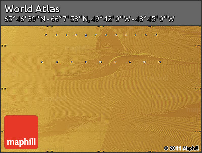 Physical Map of the Area around 65° 57' 19" N, 49° 13' 30" W