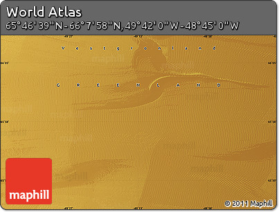 Physical Map of the Area around 65° 57' 19" N, 49° 13' 30" W