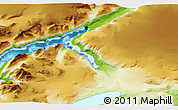 Physical 3D Map of the area around 65° 57' 19" N, 51° 46' 29" W
