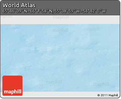 Physical 3D Map of the Area around 65° 57' 19" N, 55° 10' 29" W