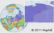 Political Location Map of the area around 65° 57' 19" N, 62° 7' 30" E