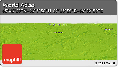 Physical Panoramic Map of the Area around 65° 57' 19" N, 68° 4' 29" E