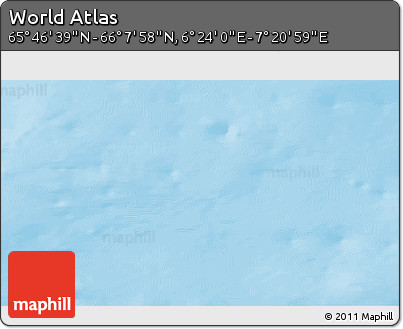 Physical 3D Map of the Area around 65° 57' 19" N, 6° 52' 30" E