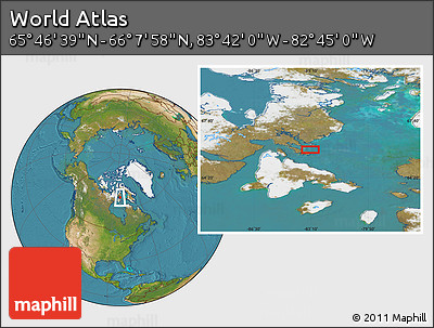 Satellite Location Map of the Area around 65° 57' 19" N, 83° 13' 29" W