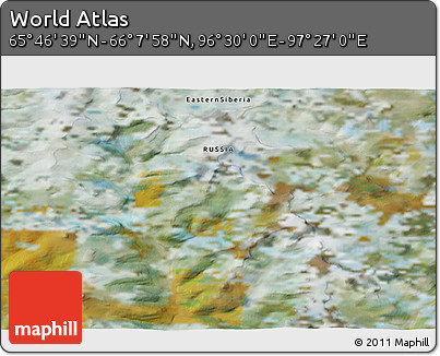 Satellite 3D Map of the Area around 65° 57' 19" N, 96° 58' 29" E