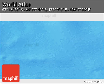Physical 3D Map of the Area around 65° 6' 3" S, 155° 37' 30" E