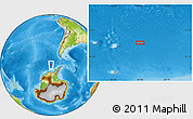 Physical Location Map of the area around 65° 6' 3" S, 87° 28' 29" W