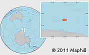 Gray Location Map of the area around 65° 44' 34" S, 154° 46' 30" E