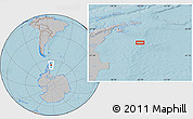 Gray Location Map of the area around 65° 44' 34" S, 55° 10' 29" W, hill shading